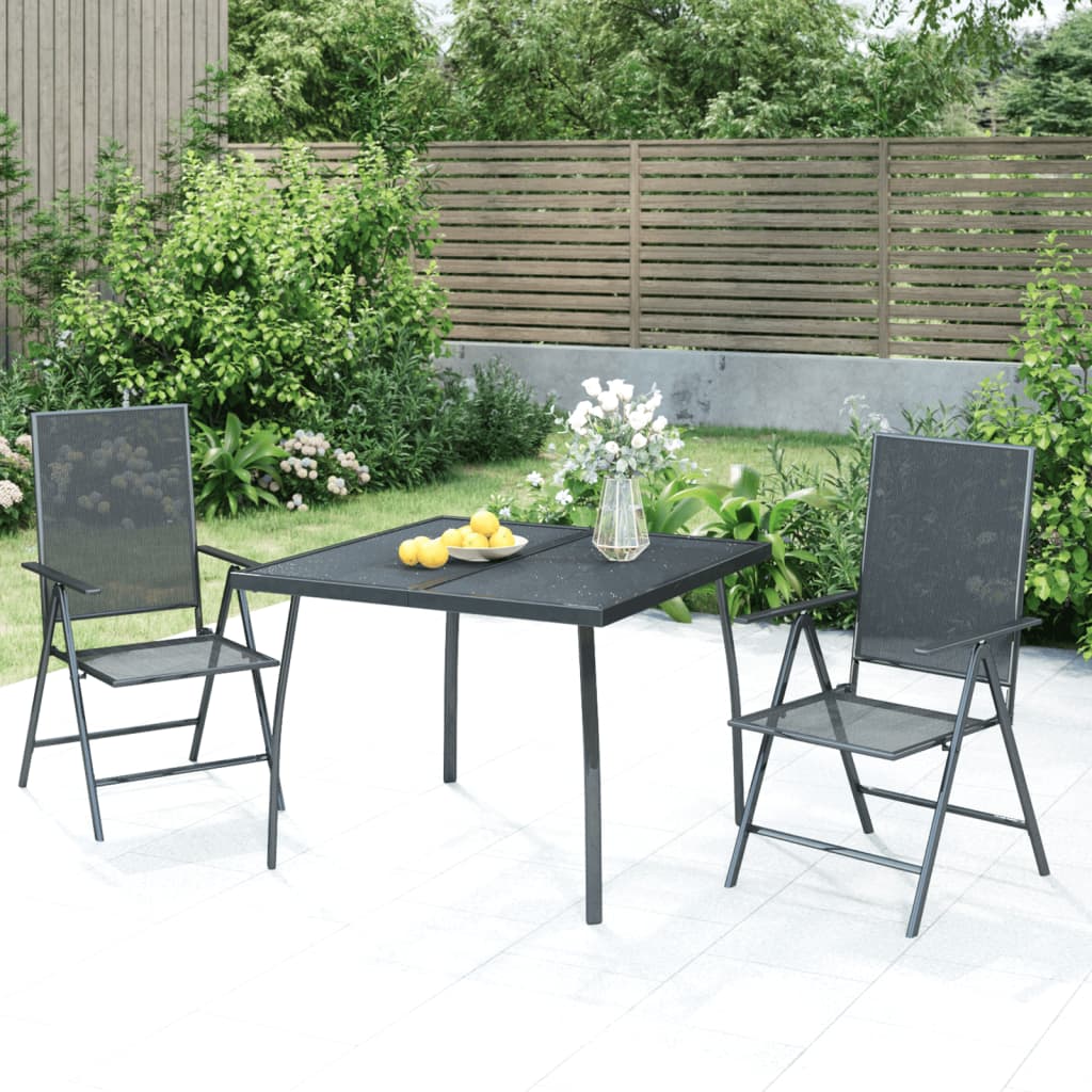 Set da Pranzo da Giardino 3 pz in Acciaio Antracite | homemem39