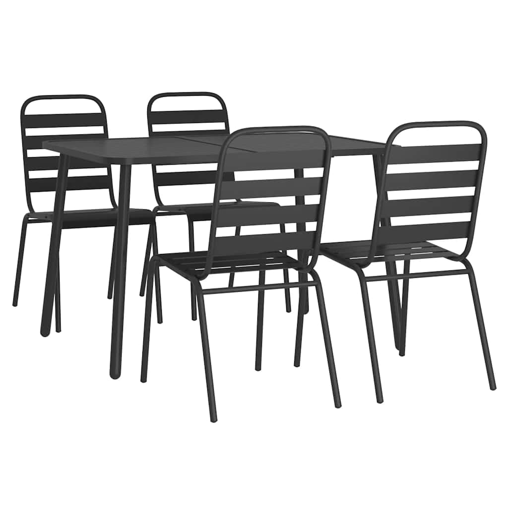 Set da Pranzo da Giardino 5 pz in Acciaio Antracite | homemem39