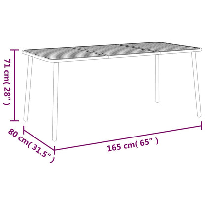 Set da Pranzo da Giardino 7 pz in Acciaio Antracite | homemem39