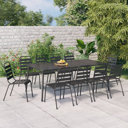 Set da Pranzo da Giardino 11 pz in Acciaio Antracite | homemem39