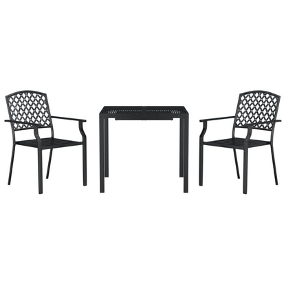 Set da Pranzo da Giardino 3 pz in Acciaio Antracite | homemem39