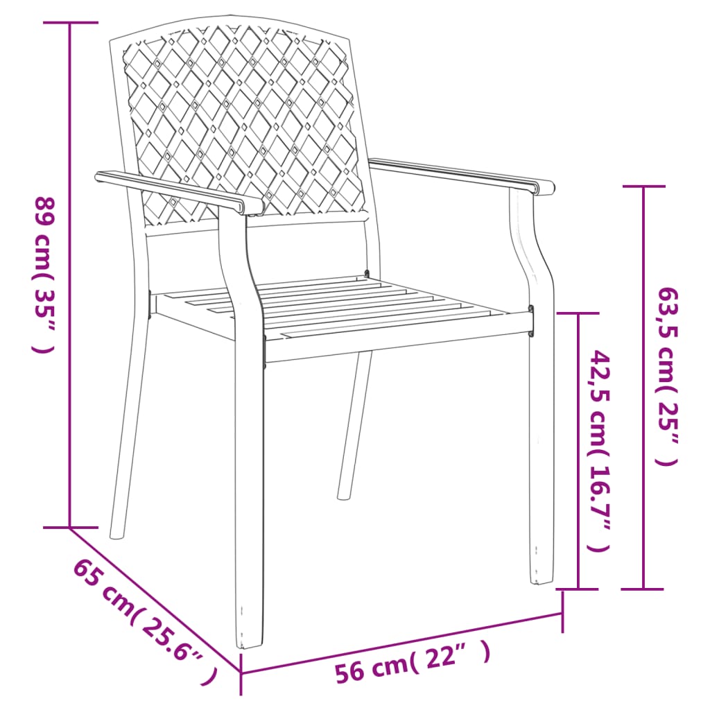 Set da Pranzo da Giardino 3 pz in Acciaio Antracite | homemem39