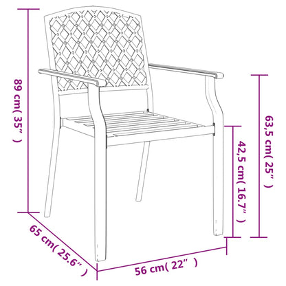 Set da Pranzo da Giardino 3 pz in Acciaio Antracite | homemem39