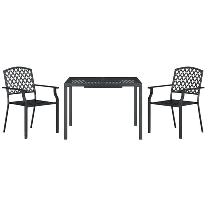 Set da Pranzo da Giardino 3 pz in Acciaio Antracite | homemem39