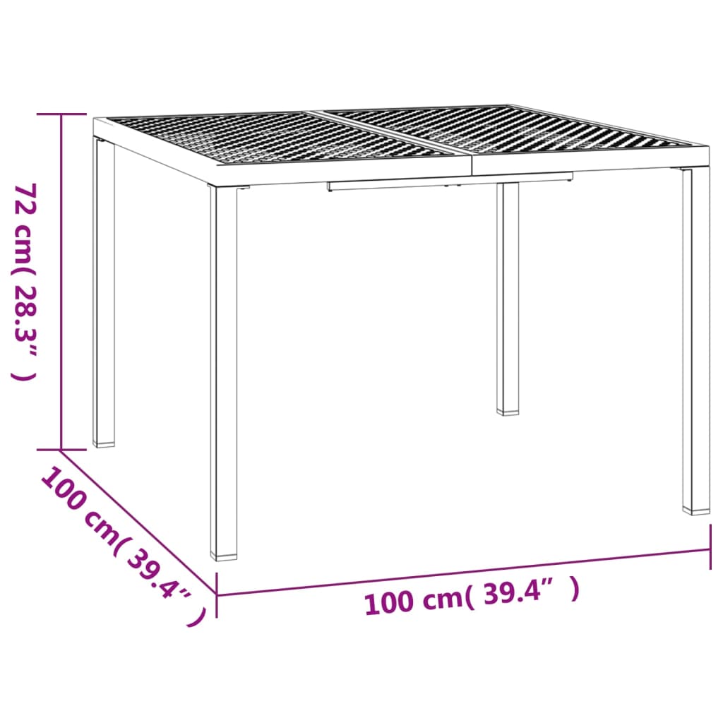 Set da Pranzo da Giardino 3 pz in Acciaio Antracite | homemem39