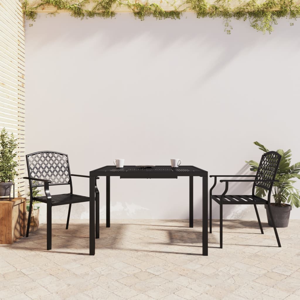 Set da Pranzo da Giardino 3 pz in Acciaio Antracite | homemem39