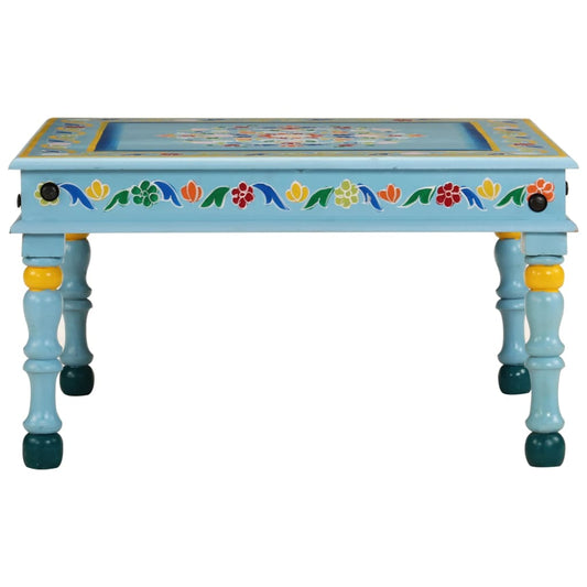 Tavolino Salotto Turchese Dipinto a Mano Legno Massello Mango | homemem39