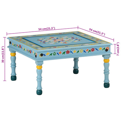 Tavolino Salotto Turchese Dipinto a Mano Legno Massello Mango | homemem39