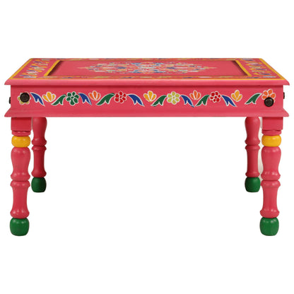 Tavolino Salotto Rosa Dipinto a Mano Legno Massello Mango | homemem39