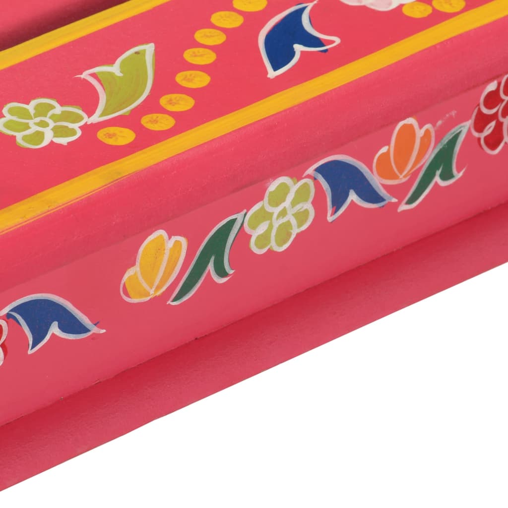Tavolino Salotto Rosa Dipinto a Mano Legno Massello Mango | homemem39