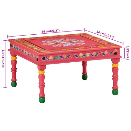 Tavolino Salotto Rosa Dipinto a Mano Legno Massello Mango | homemem39