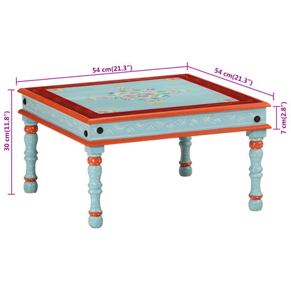Tavolino Salotto Blu Dipinto a Mano in Legno Massello di Mango | homemem39