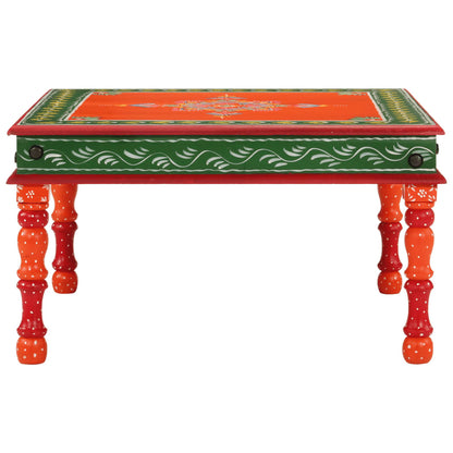 Tavolino Salotto Arancione Dipinto a Mano Legno Massello Mango | homemem39