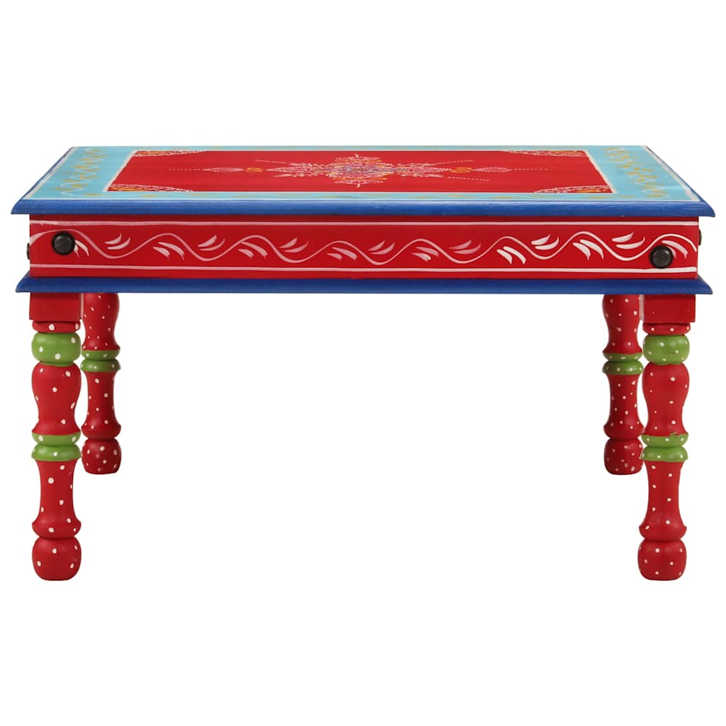 Tavolino Salotto Rosso Dipinto a Mano Legno Massello di Mango | homemem39