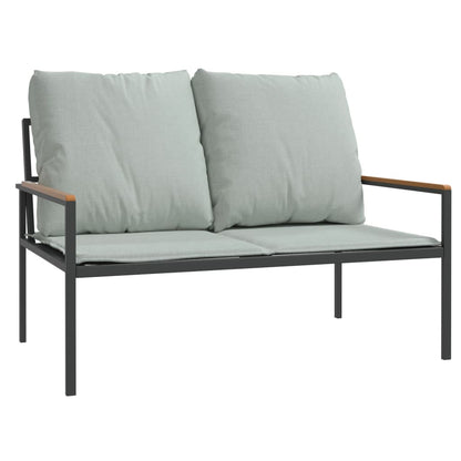 Set Salotto da Giardino 4 pz con Cuscini in Acciaio Antracite | homemem39