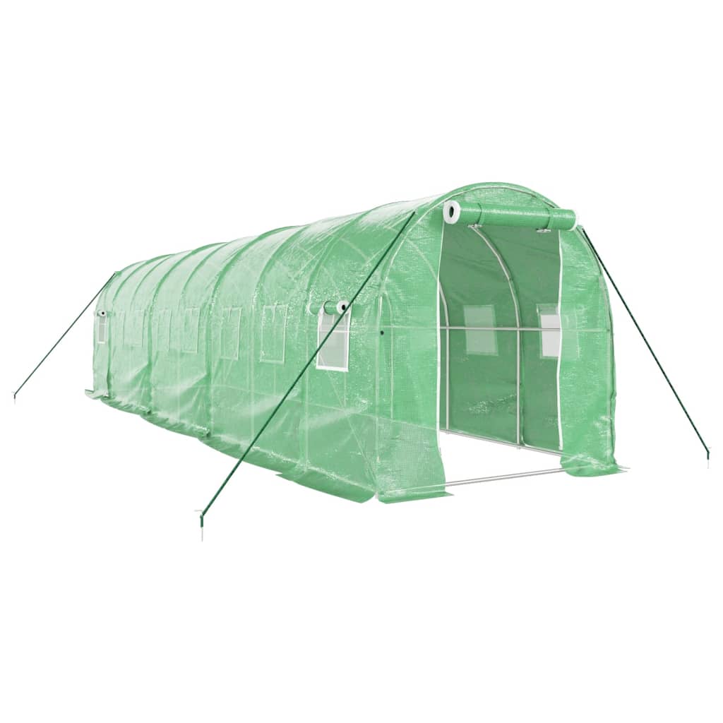 Serra con Telaio in Acciaio Verde 16 m² 8x2x2 m | homemem39