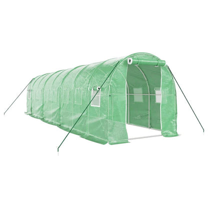 Serra con Telaio in Acciaio Verde 16 m² 8x2x2 m | homemem39