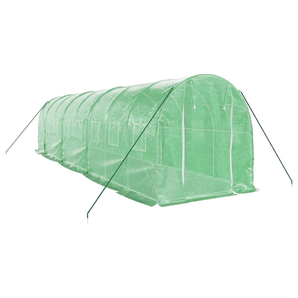 Serra con Telaio in Acciaio Verde 16 m² 8x2x2 m | homemem39