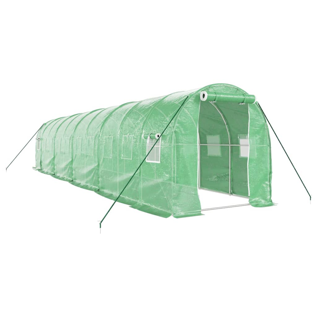 Serra con Telaio in Acciaio Verde 20 m² 10x2x2 m | homemem39