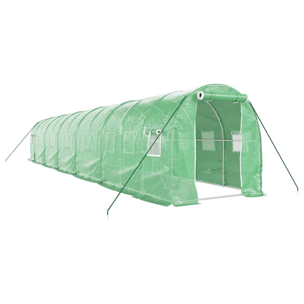 Serra con Telaio in Acciaio Verde 24 m² 12x2x2 m | homemem39