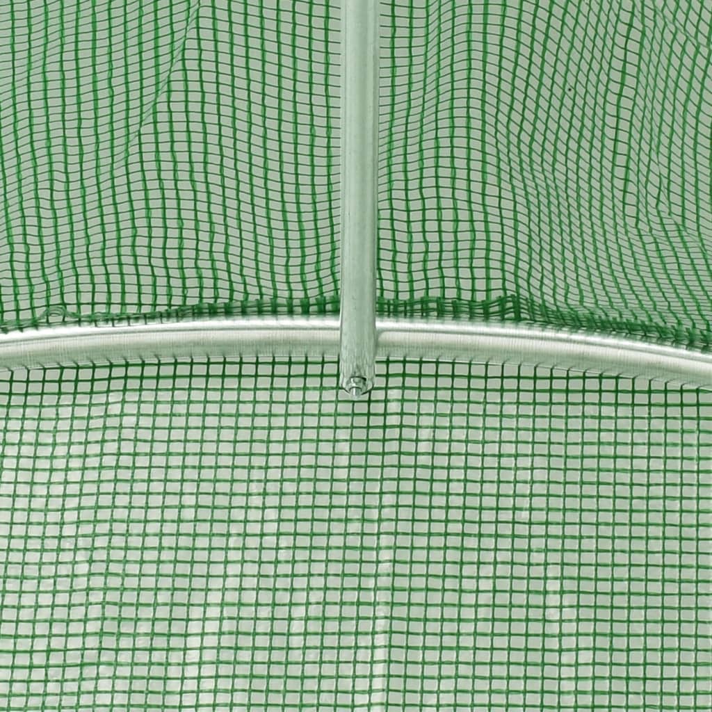 Serra con Telaio in Acciaio Verde 28 m² 14x2x2 m | homemem39