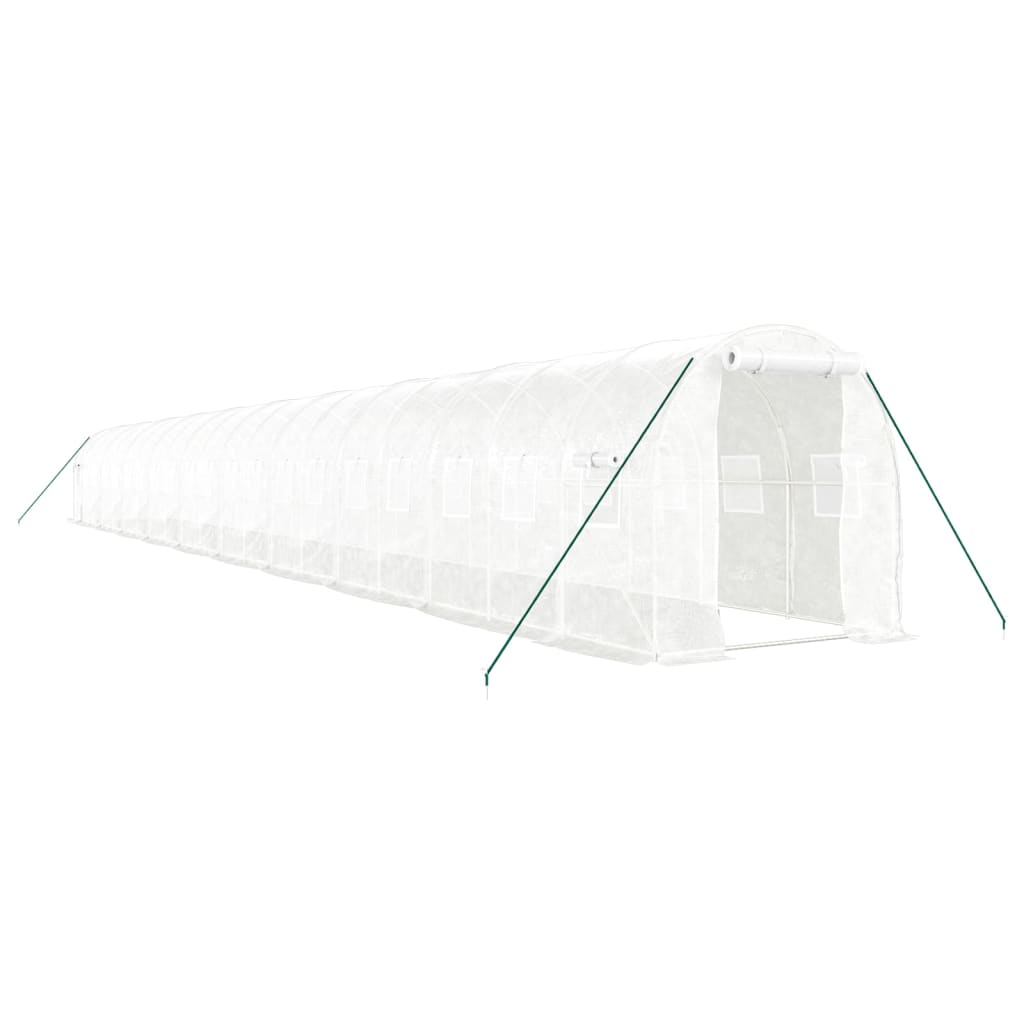 Serra con Telaio in Acciaio Bianco 40 m² 20x2x2 m | homemem39