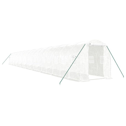 Serra con Telaio in Acciaio Bianco 40 m² 20x2x2 m | homemem39