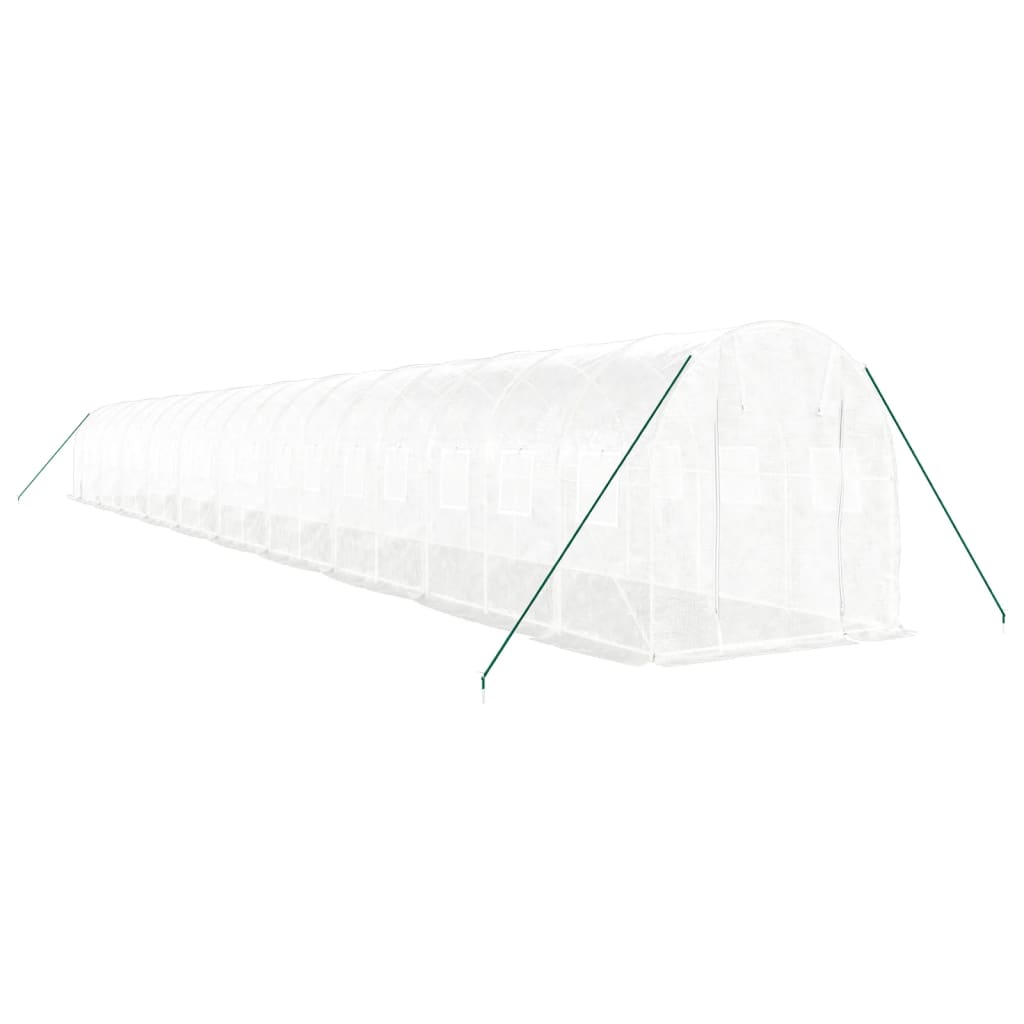 Serra con Telaio in Acciaio Bianco 40 m² 20x2x2 m | homemem39