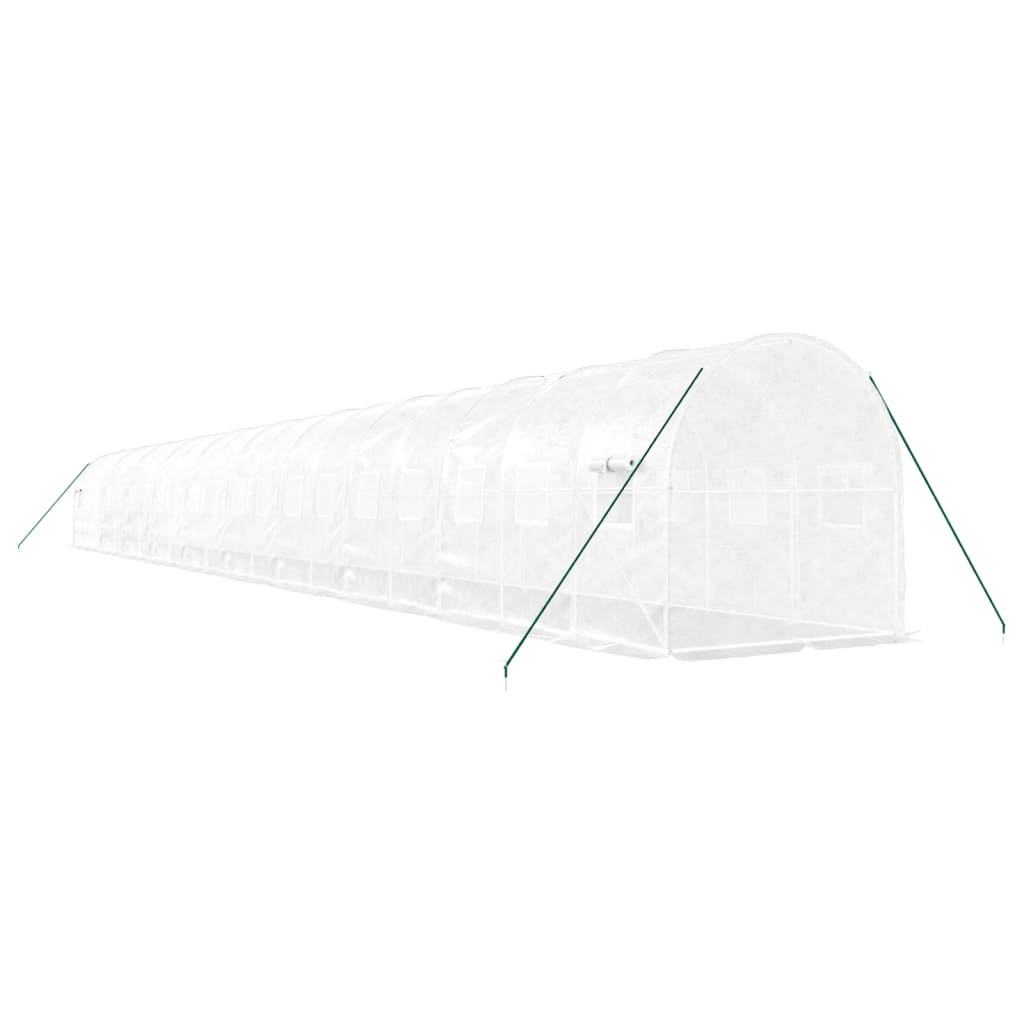 Serra con Telaio in Acciaio Bianco 40 m² 20x2x2 m | homemem39