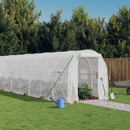 Serra con Telaio in Acciaio Bianco 40 m² 20x2x2 m | homemem39
