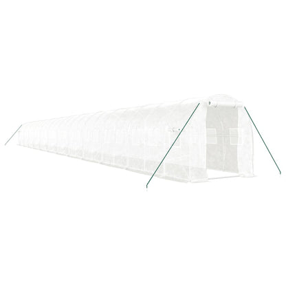 Serra con Telaio in Acciaio Bianco 48 m² 24x2x2 m | homemem39