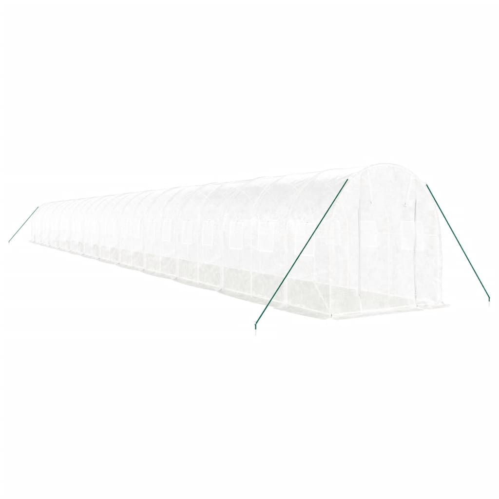 Serra con Telaio in Acciaio Bianco 48 m² 24x2x2 m | homemem39
