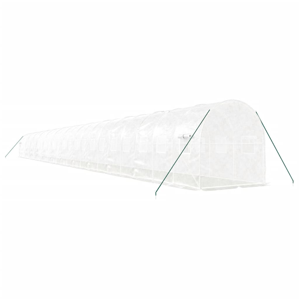 Serra con Telaio in Acciaio Bianco 48 m² 24x2x2 m | homemem39