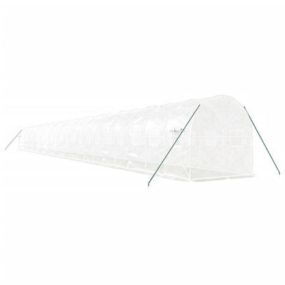 Serra con Telaio in Acciaio Bianco 48 m² 24x2x2 m | homemem39