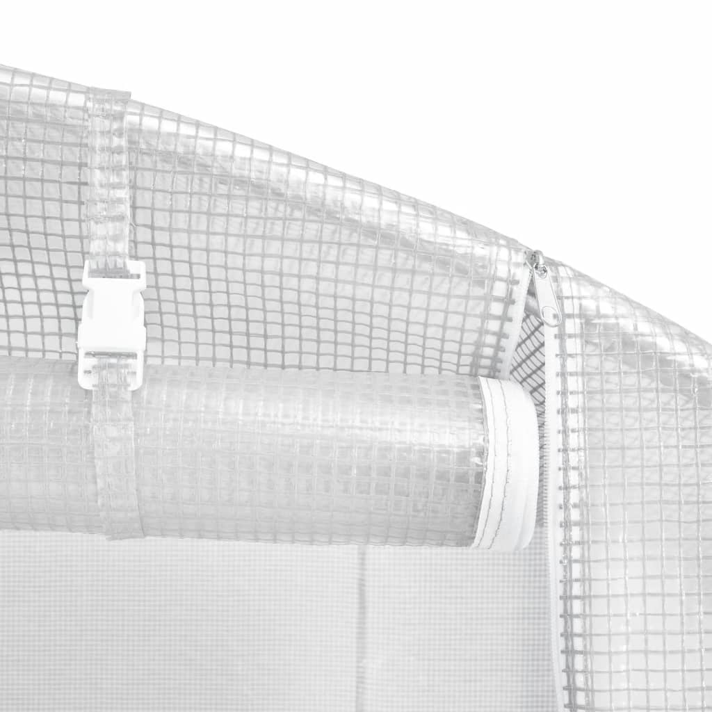 Serra con Telaio in Acciaio Bianco 48 m² 24x2x2 m | homemem39