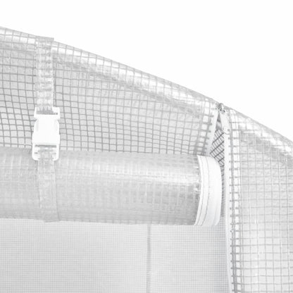 Serra con Telaio in Acciaio Bianco 48 m² 24x2x2 m | homemem39