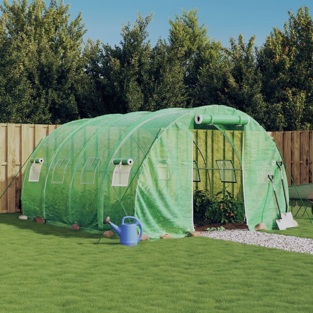 Serra con Telaio in Acciaio Verde 12 m² 4x3x2 m - homemem39