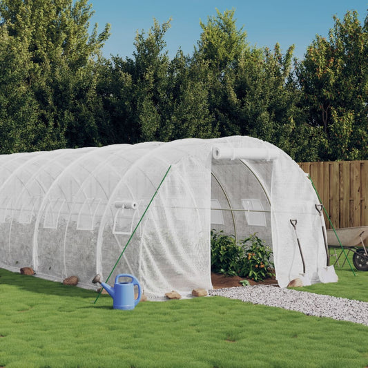 Serra con Telaio in Acciaio Bianco 18 m² 6x3x2 m - homemem39
