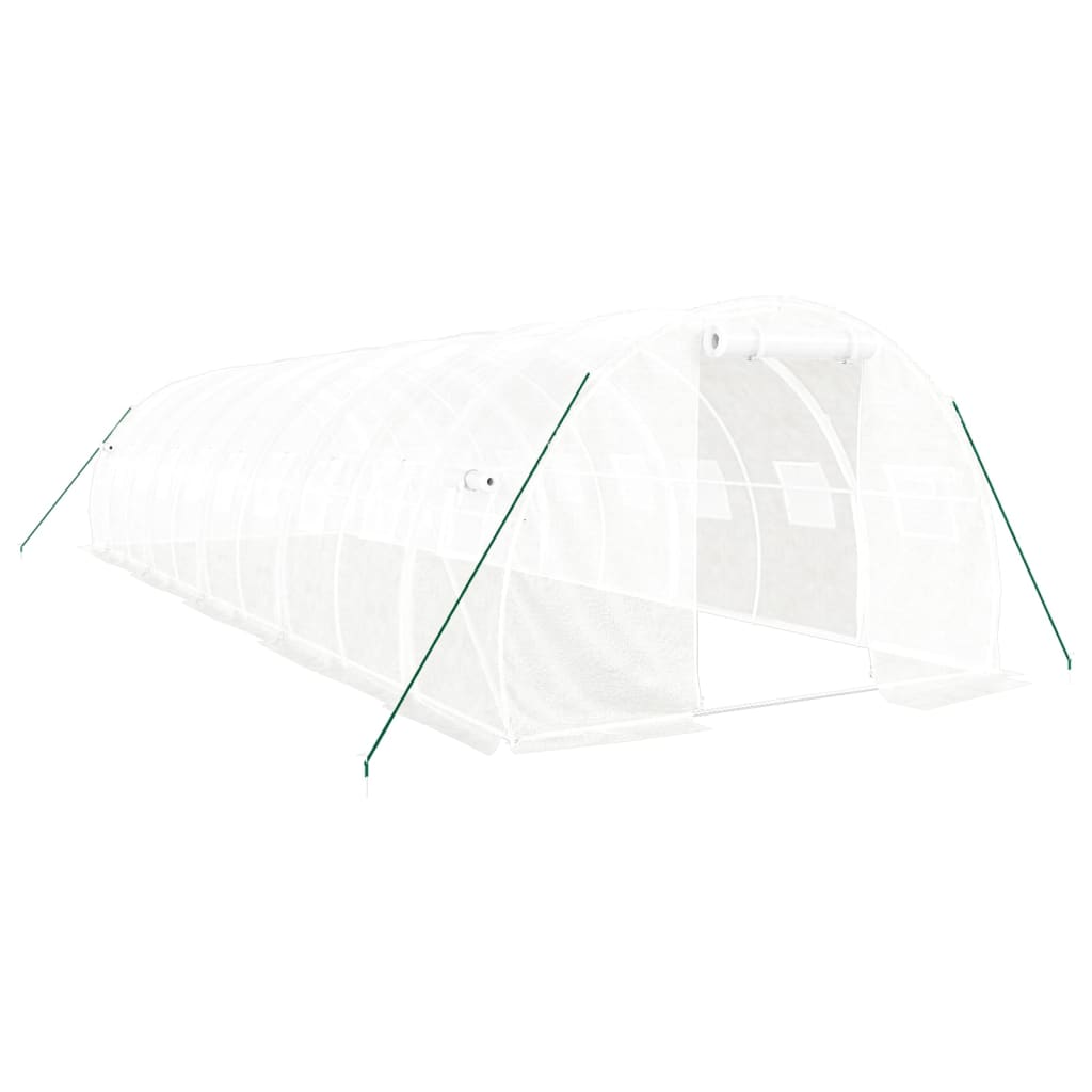 Serra con Telaio in Acciaio Bianco 30 m² 10x3x2 m - homemem39