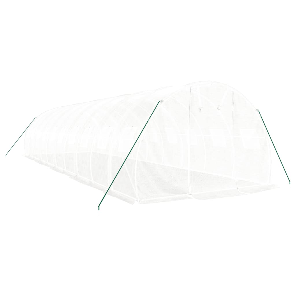 Serra con Telaio in Acciaio Bianco 30 m² 10x3x2 m - homemem39