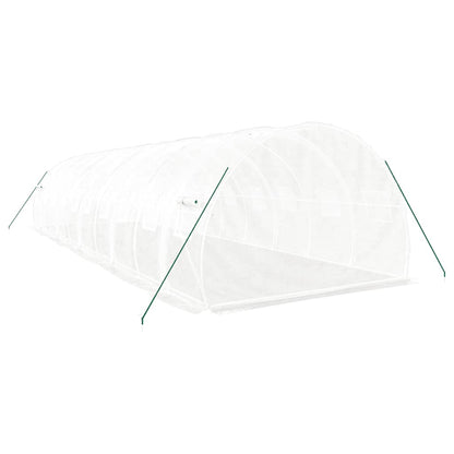 Serra con Telaio in Acciaio Bianco 30 m² 10x3x2 m - homemem39