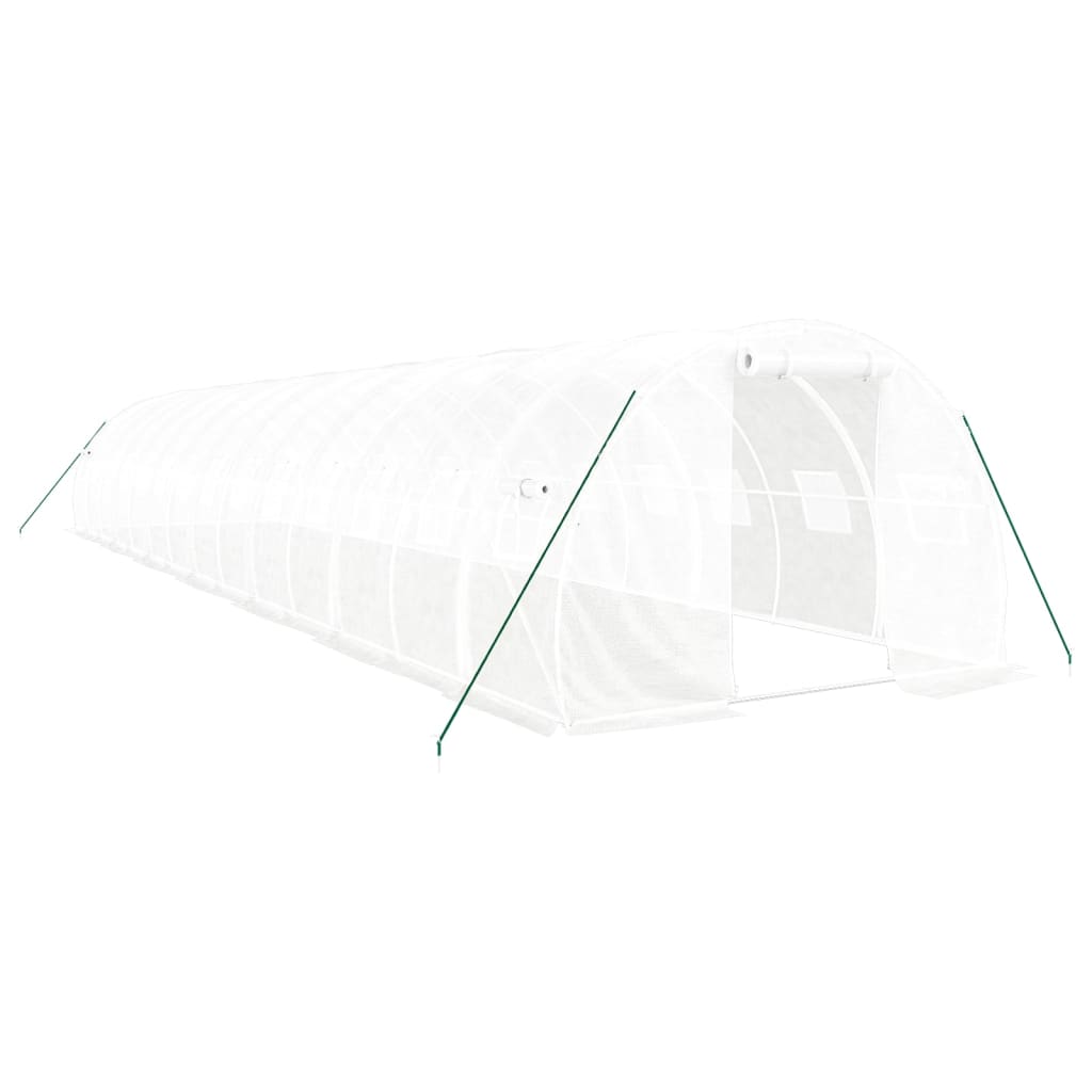 Serra con Telaio in Acciaio Bianco 42 m² 14x3x2 m - homemem39