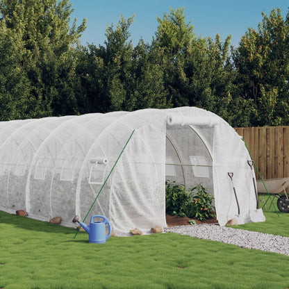 Serra con Telaio in Acciaio Bianco 60 m² 20x3x2 m - homemem39