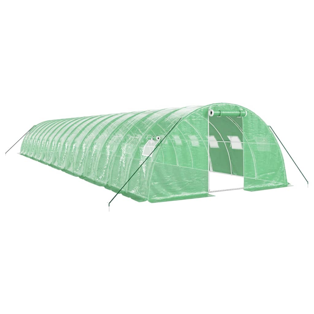 Serra con Telaio in Acciaio Verde 64 m² 16x4x2 m | homemem39