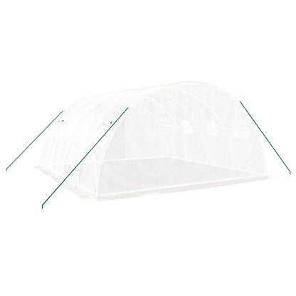 Serra con struttura in acciaio bianca 16 m² 4x4x2 m