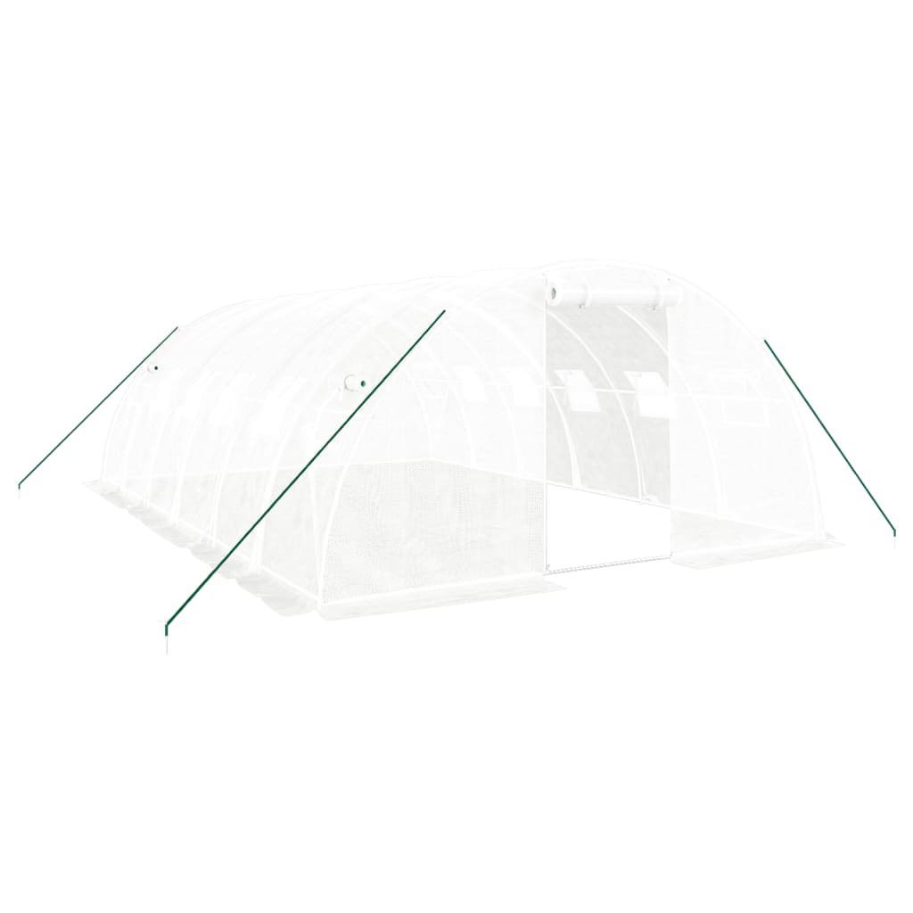 Serra con Telaio in Acciaio Bianco 24 m² 6x4x2 m - homemem39