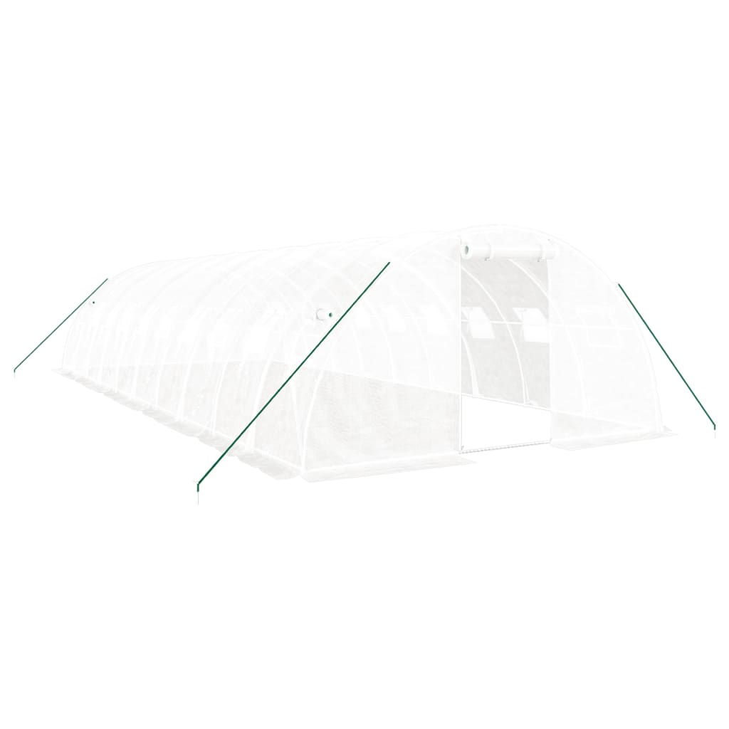 Serra con Telaio in Acciaio Bianco 40 m² 10x4x2 m | homemem39