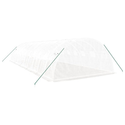 Serra con Telaio in Acciaio Bianco 40 m² 10x4x2 m | homemem39
