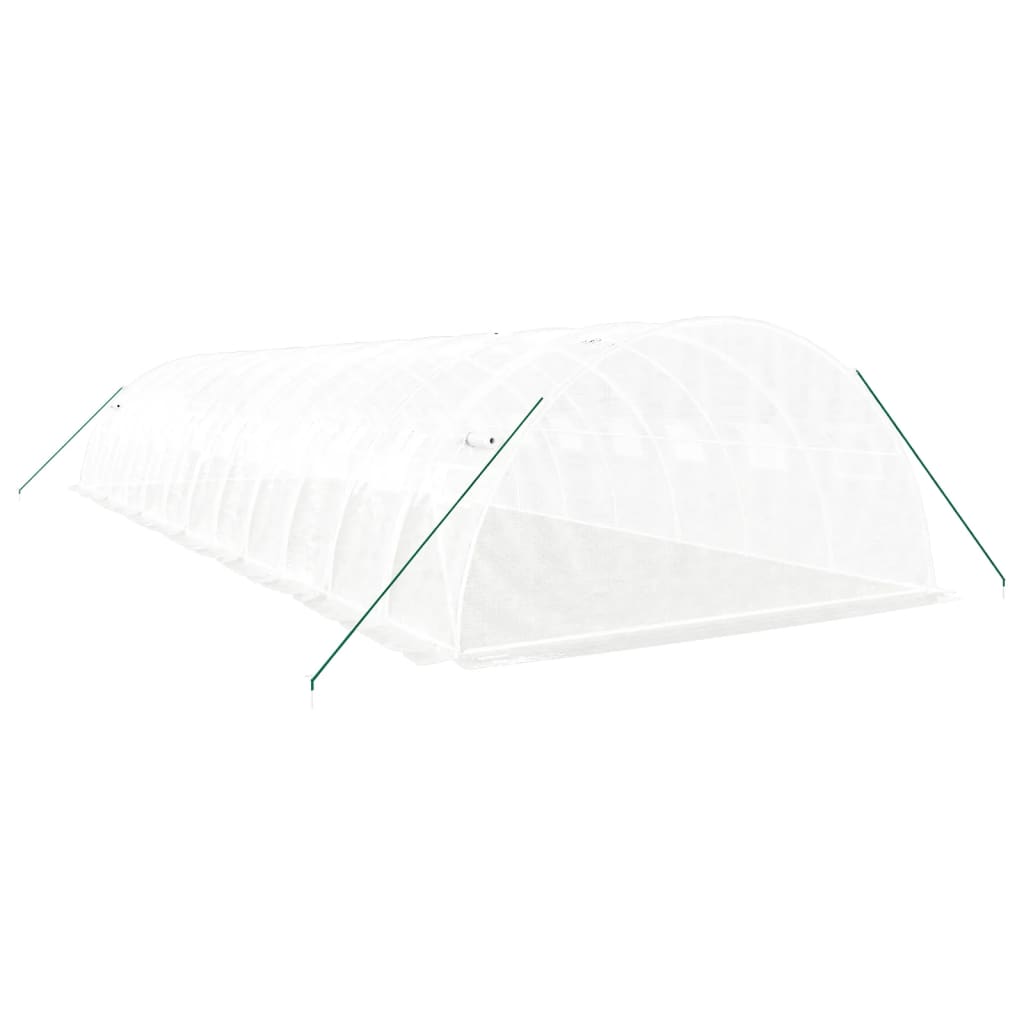 Serra con Telaio in Acciaio Bianco 48 m² 12x4x2 m | homemem39