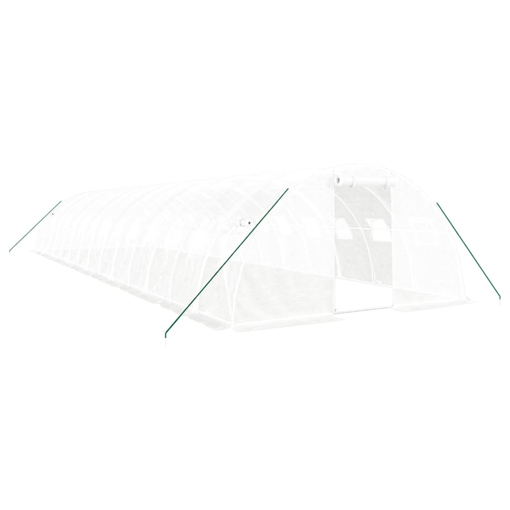 Serra con Telaio in Acciaio Bianco 56 m² 14x4x2 m | homemem39